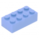 LEGO kocka 2x4, középkék (3001)